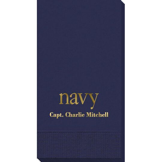 Big Word Navy Guest Towels